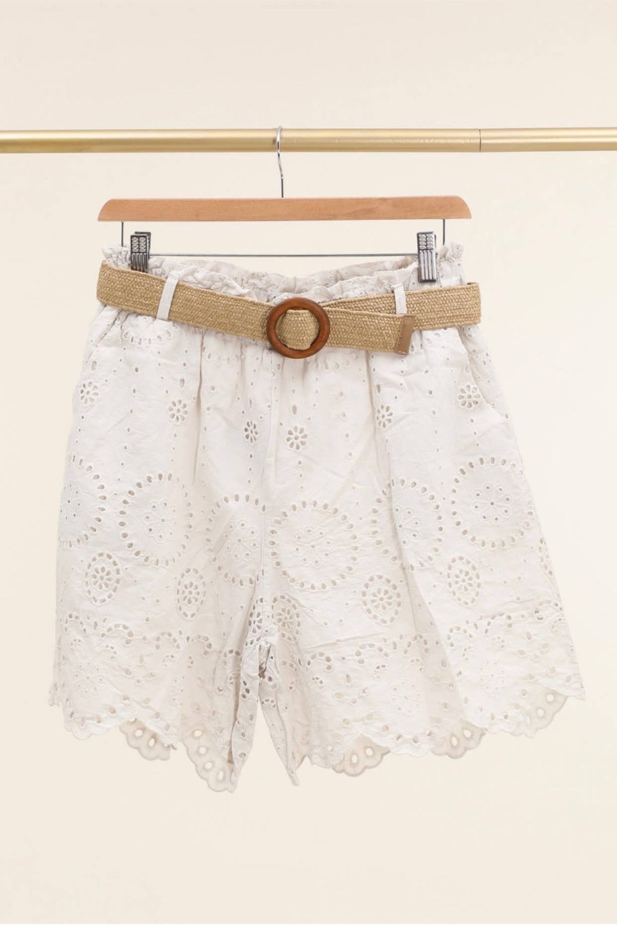 100% cotton Eyelet Escape Cotton Shorts - Desert Sunday