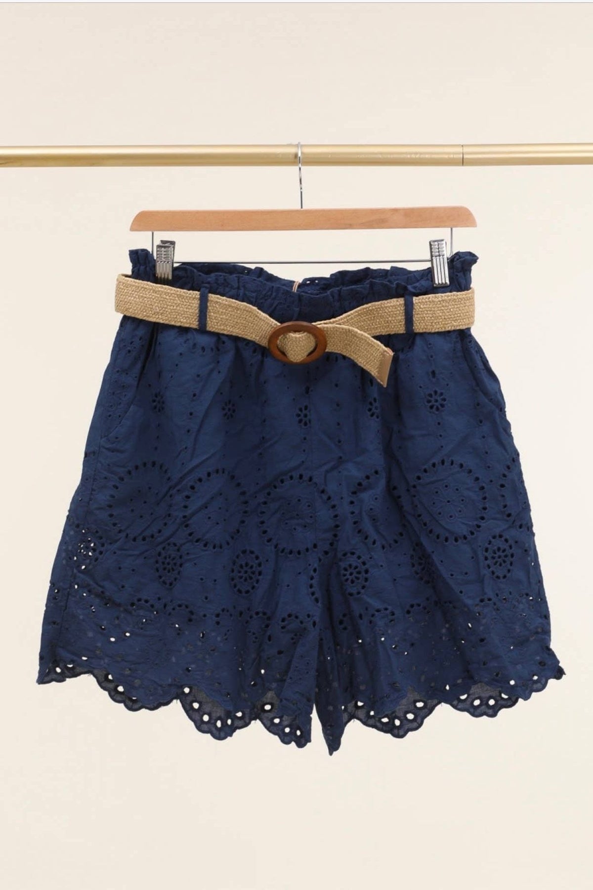 100% Cotton Eyelet Escape Cotton Shorts - Desert Sunday