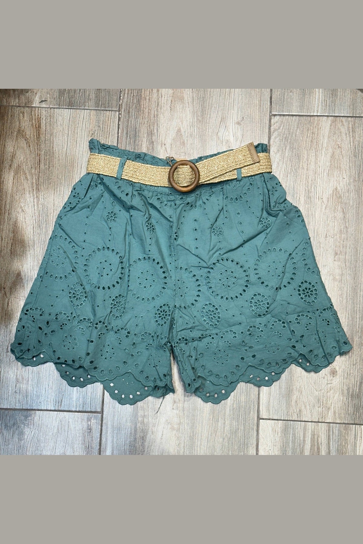 100% cotton Eyelet Escape Cotton Shorts - Desert Sunday