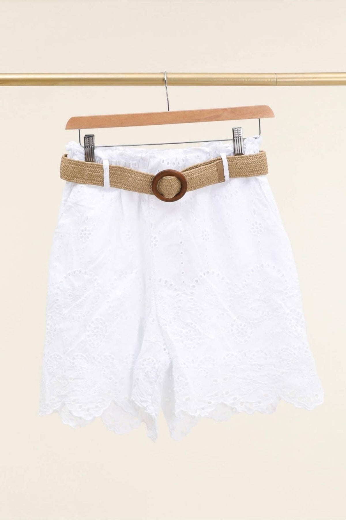 100% Cotton Eyelet Escape Cotton Shorts - Desert Sunday