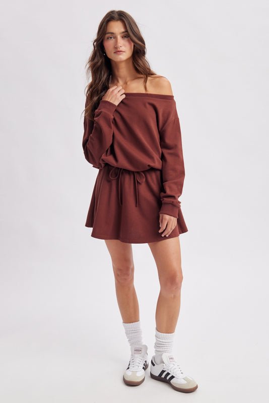After Hours One-Shoulder Romper Dress - Desert Sunday