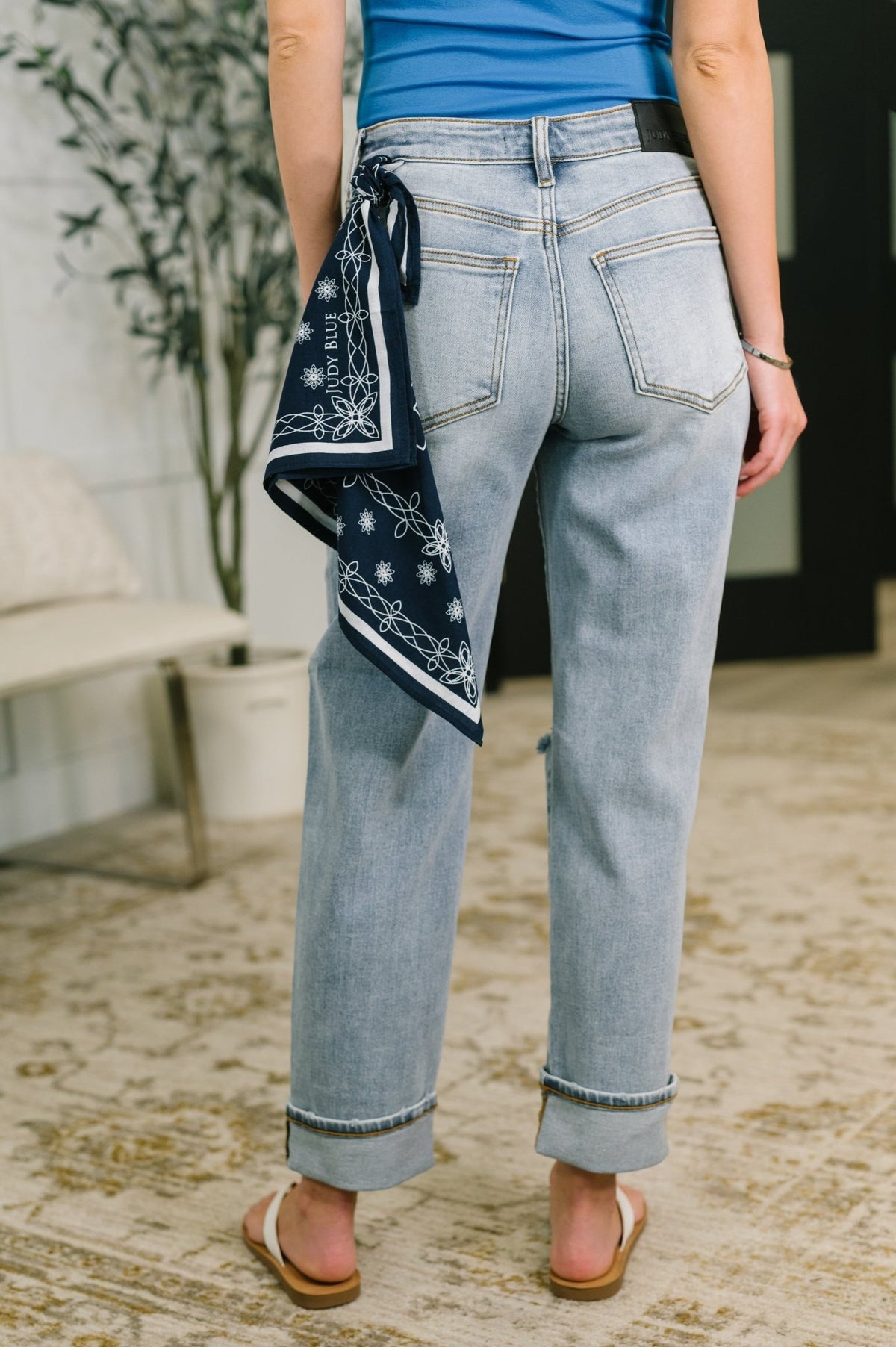 Alex Mid Rise Boyfriend Jean with Bandana Loop - Desert Sunday