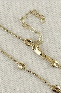 Ashley Box Chain Necklace 18K - Desert Sunday