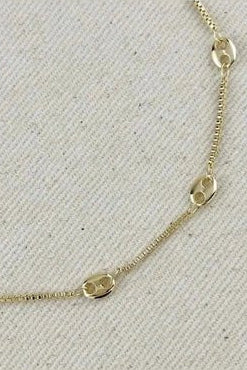 Ashley Box Chain Necklace 18K - Desert Sunday