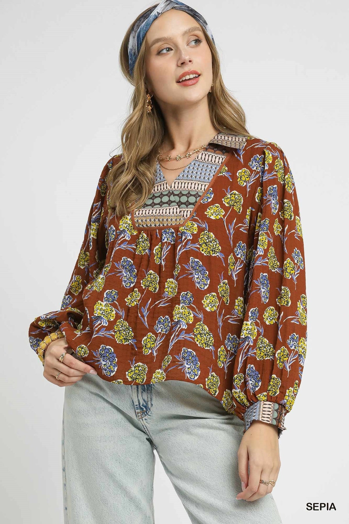 Autumn Mosaic Blouse - Desert Sunday