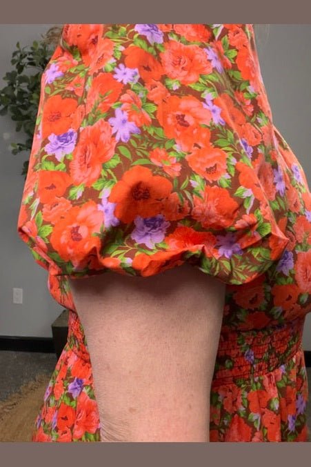 Bloom Into Fall Floral Cotton Zip Dress - Desert Sunday