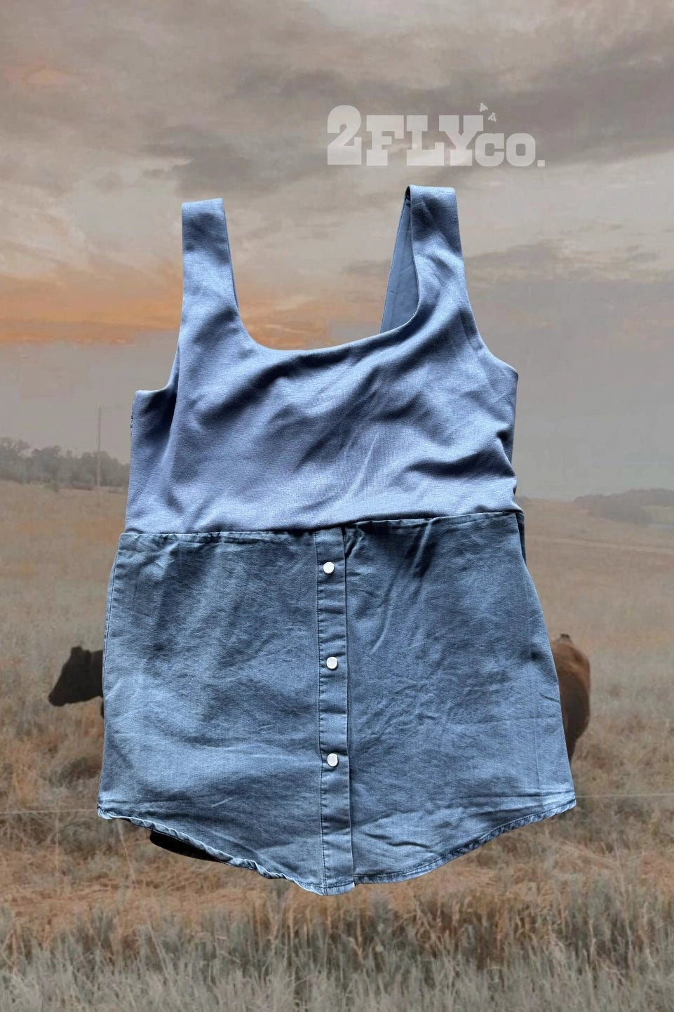 Chambray Hem Tank - Desert Sunday