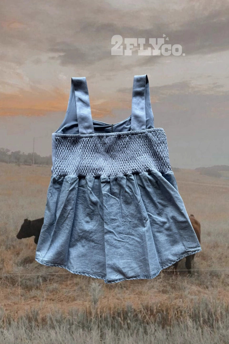 Chambray Hem Tank - Desert Sunday
