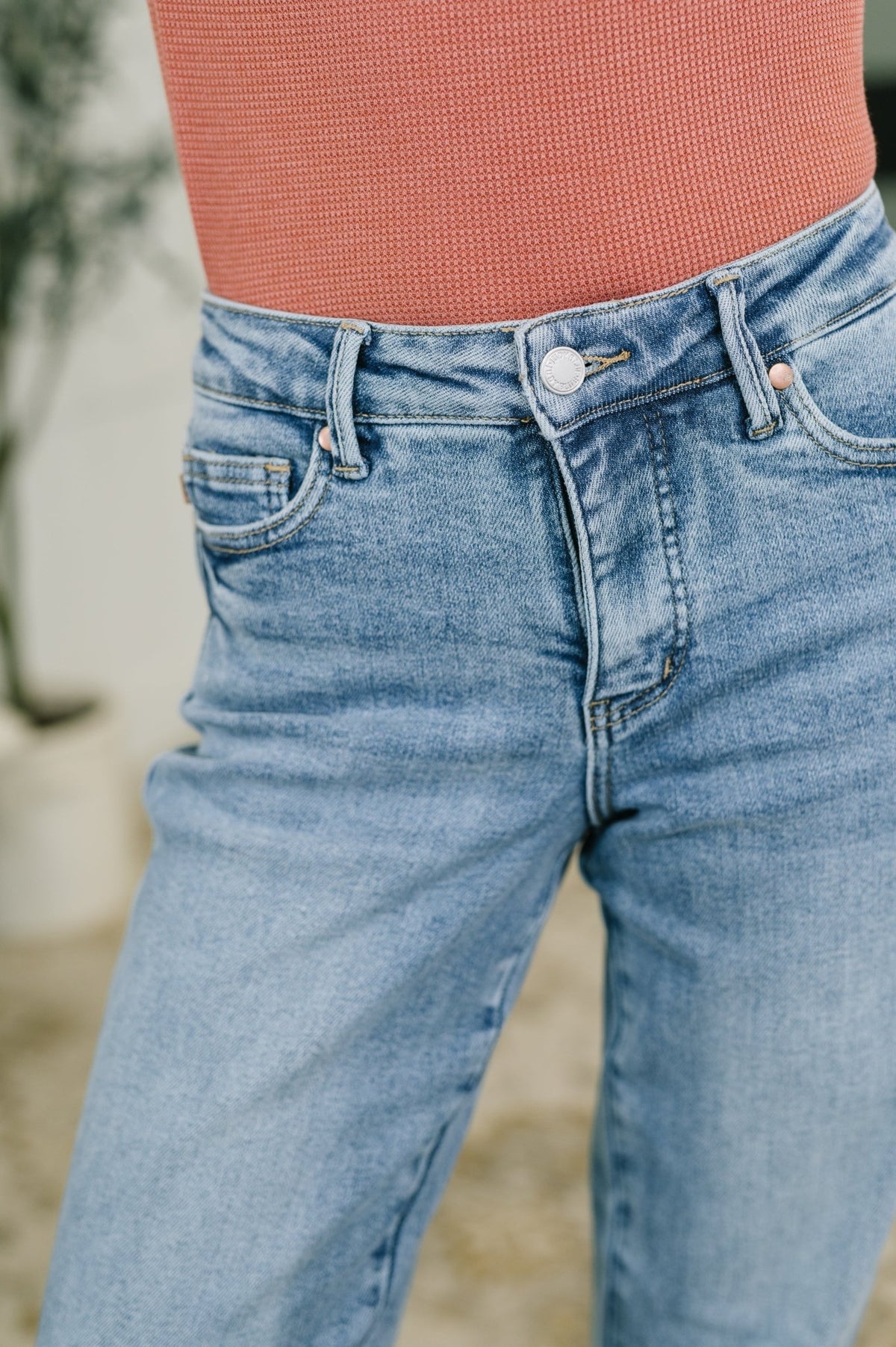 Corrine Mid Rise Control Top Vintage Straight Jeans - Desert Sunday