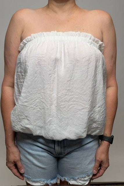Crinkled Breeze Bubble Top in Mink - Desert Sunday
