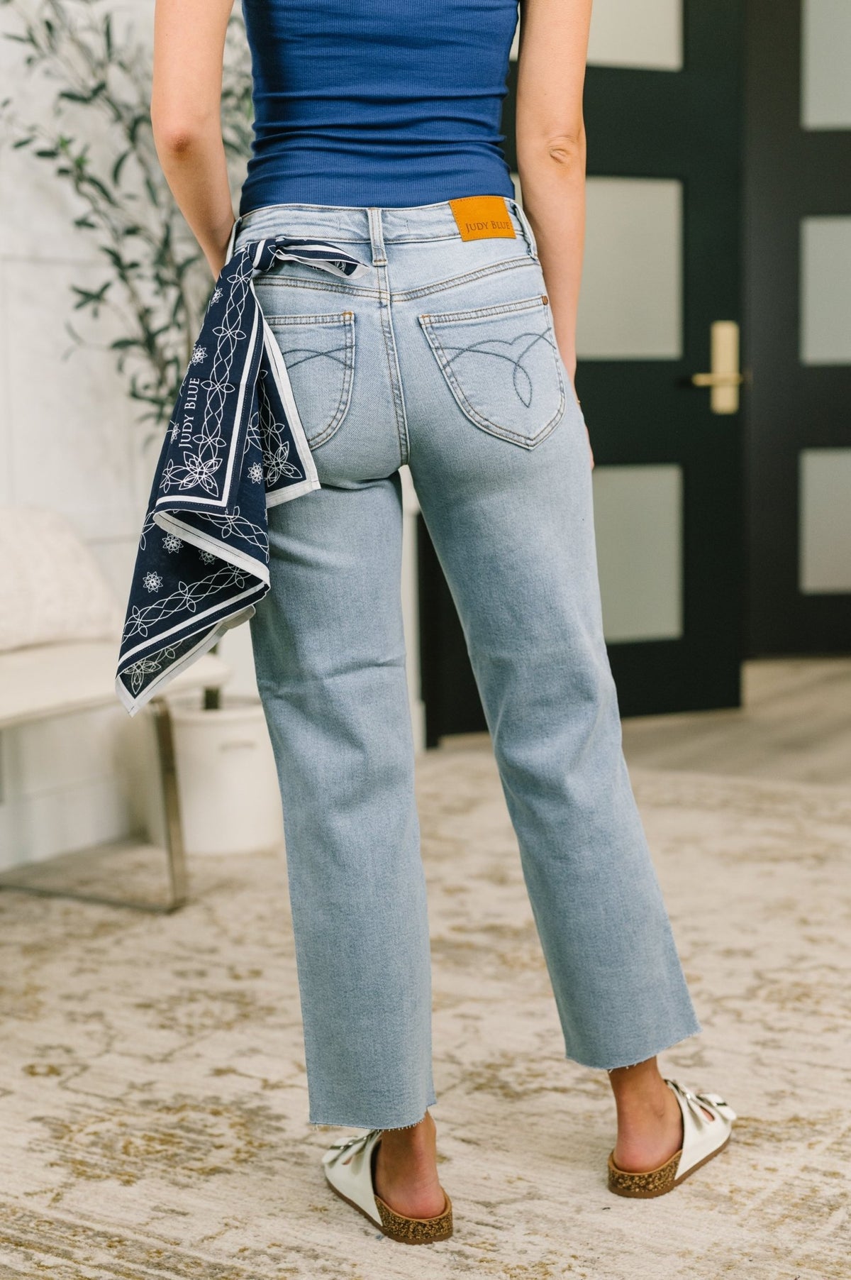 Dawn Mid Rise Ankle Straight w Bandana Loop - Desert Sunday