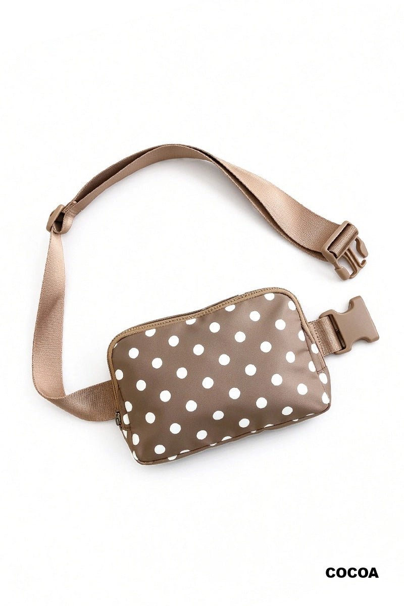 Dot Your Day Polka Dot Belt Bag In Brown - Desert Sunday
