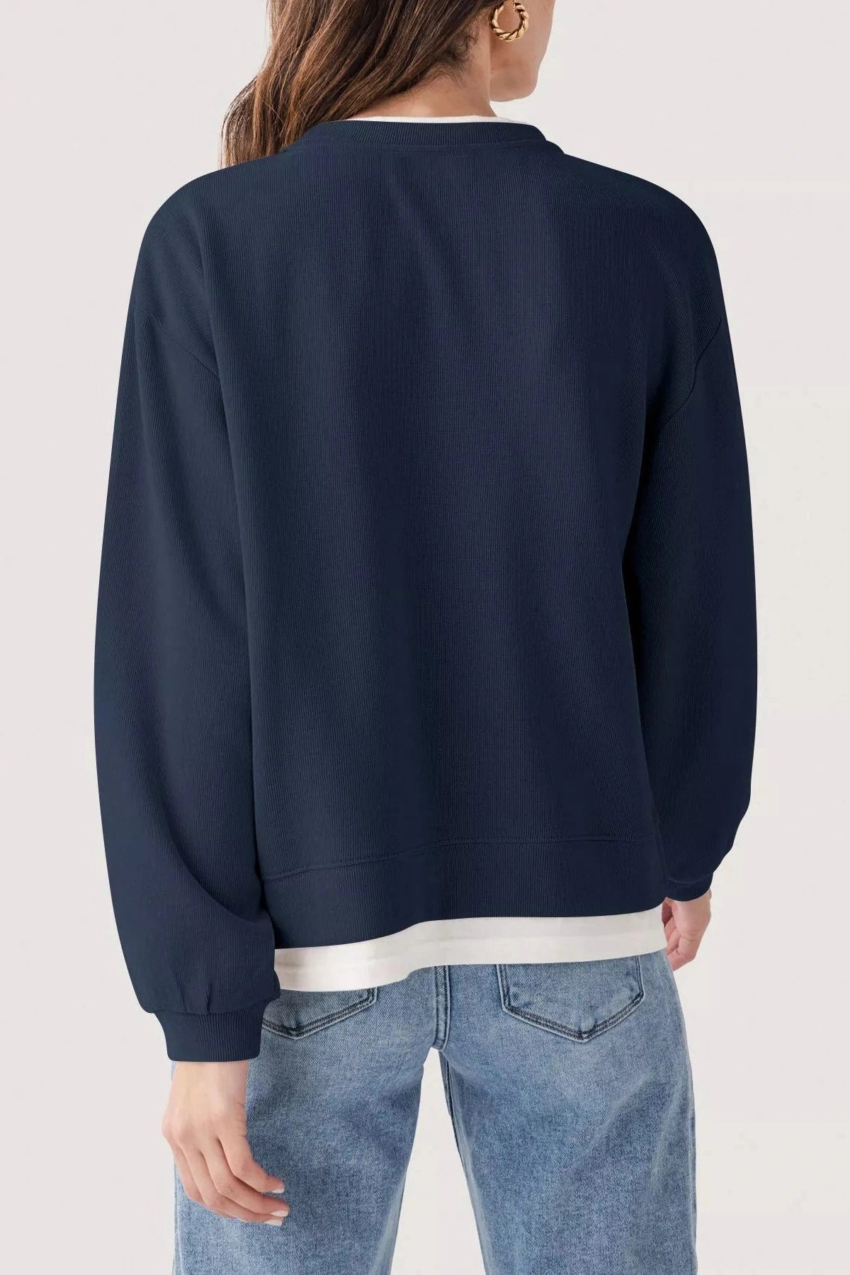 Double Take Pullover in Navy - Desert Sunday