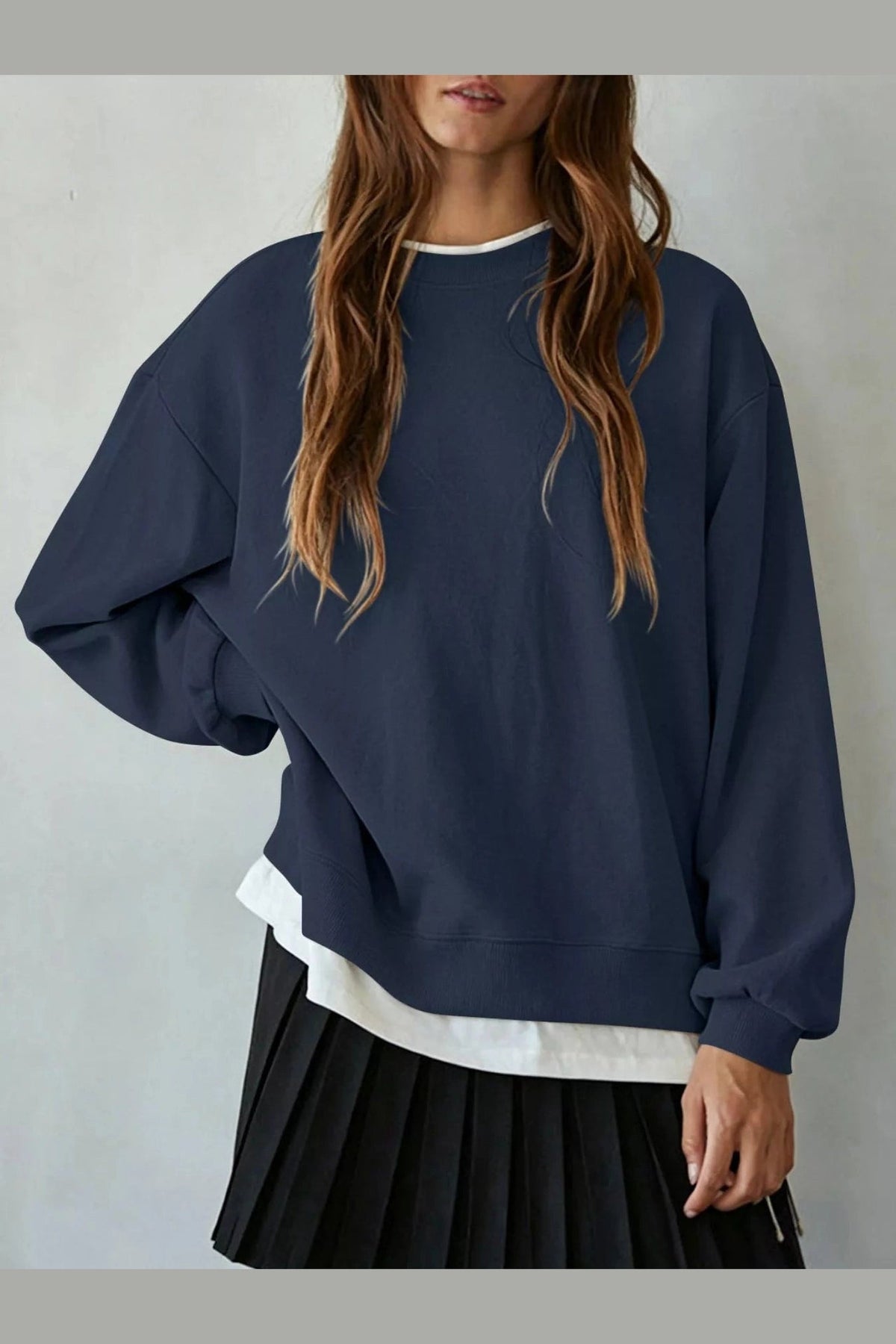 Double Take Pullover in Navy - Desert Sunday