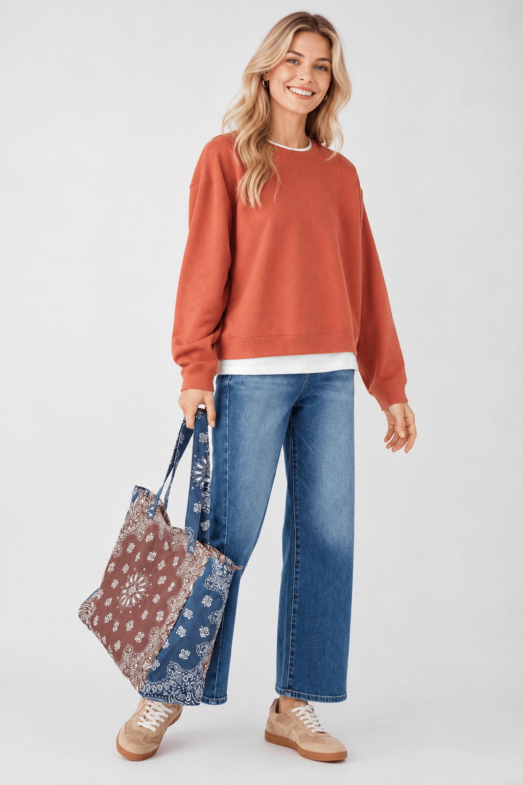 Double Take Pullover in Rust - Desert Sunday