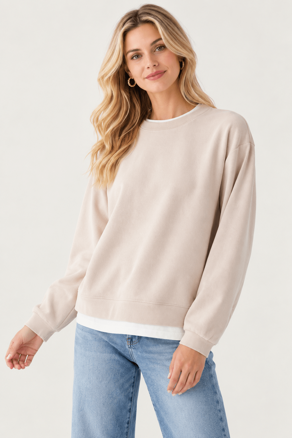 Double Take Pullover in Tan - Desert Sunday