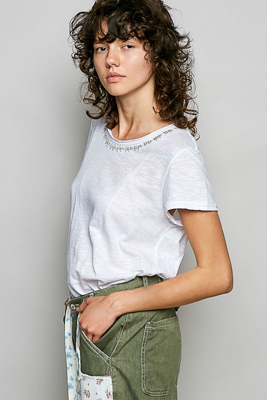 Dylan Tee In White - Desert Sunday