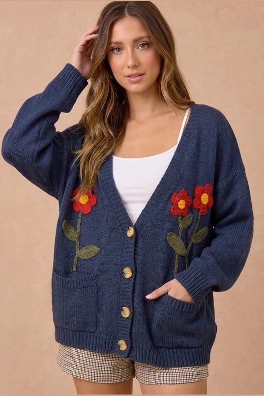 Garden Party Every Day Floral Cardigan - Desert Sunday