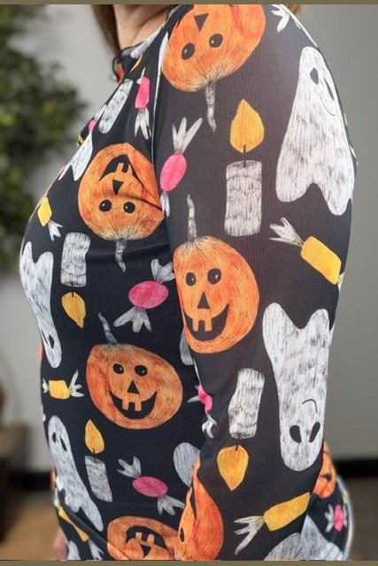 Ghostly Good Times Halloween Mesh Top - Desert Sunday