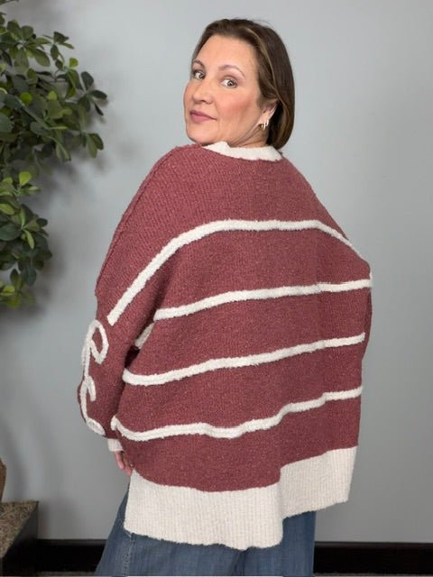 Give it a Twirl Cozy Stripe Sweater - Desert Sunday