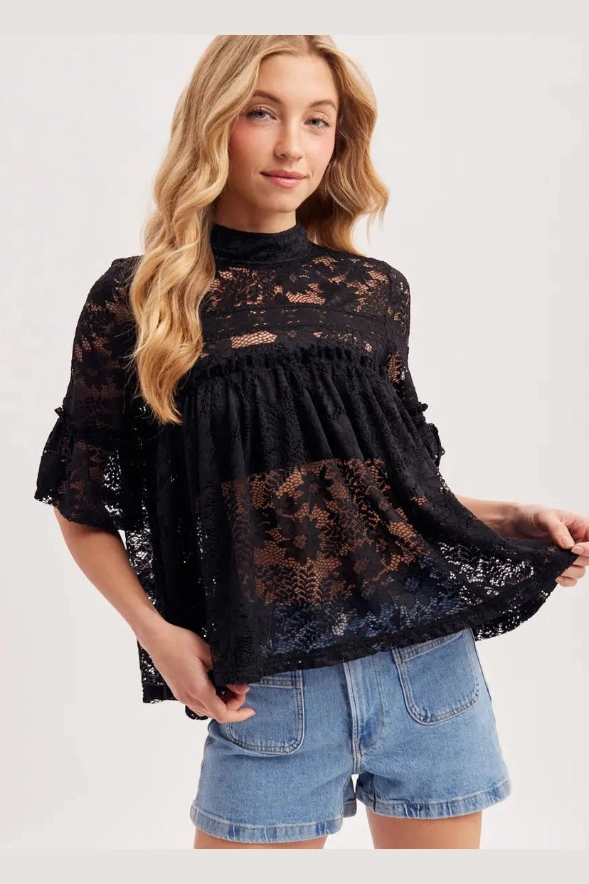 Gracie Top In Black - Desert Sunday