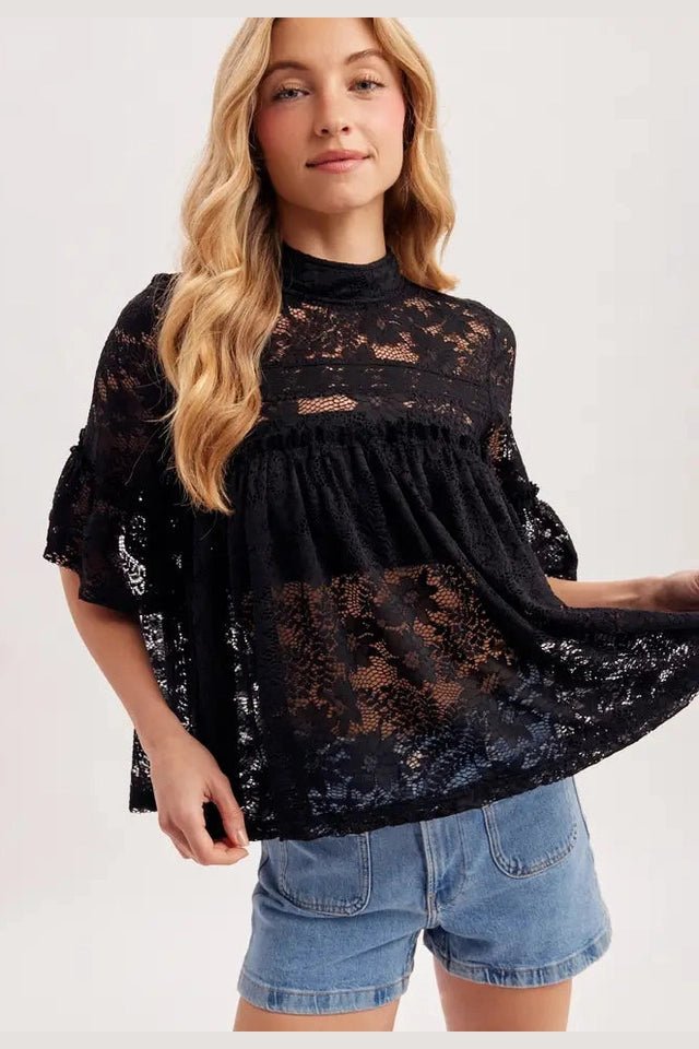Gracie Top In Black - Desert Sunday
