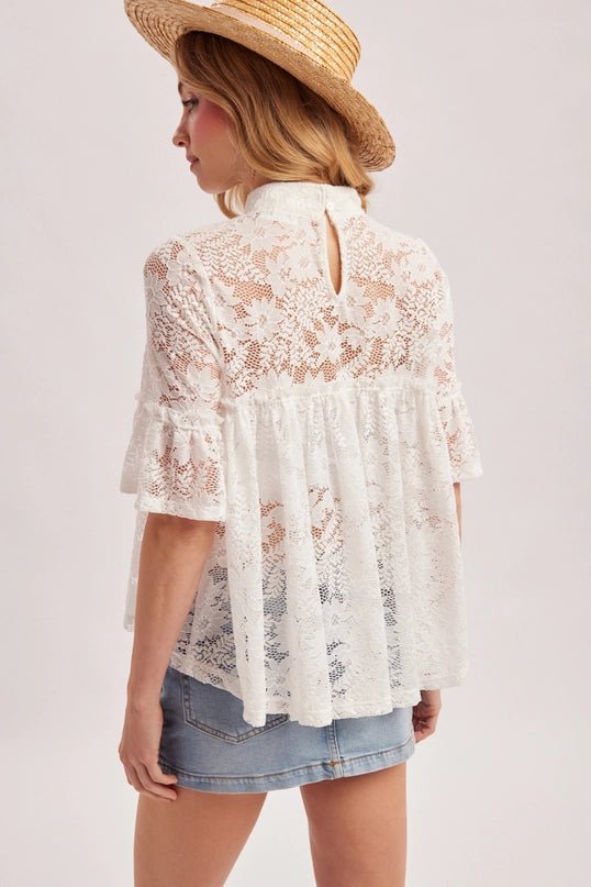 Gracie Top In White - Desert Sunday