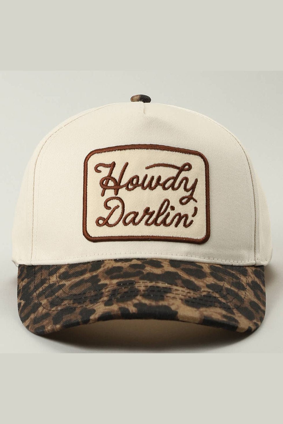 Howdy Darlin’ Leopard Brim Trucker Hat - Desert Sunday