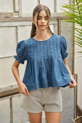 Indigo Dunes Top - Desert Sunday
