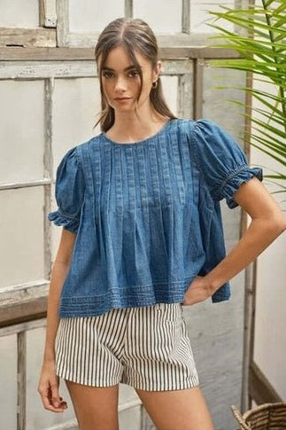 Indigo Dunes Top - Desert Sunday