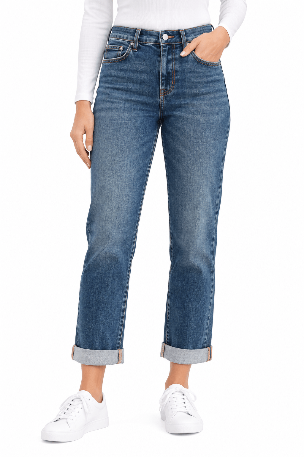 Judy Blue Billie Cuffed Boyfriend Jeans βDark Wash - Desert Sunday