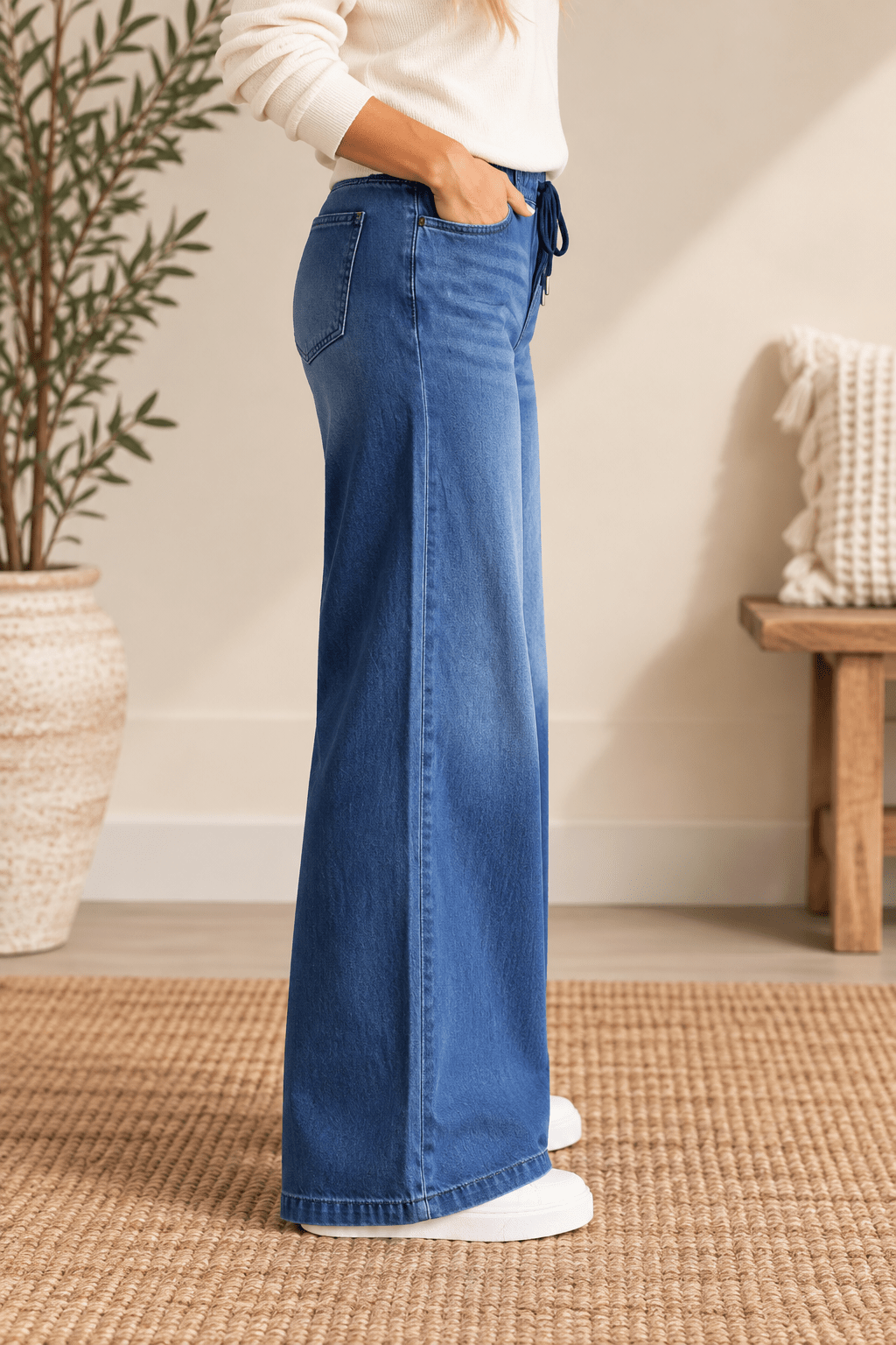 Judy Blue Featherweight Drawstring Jeans - Desert Sunday