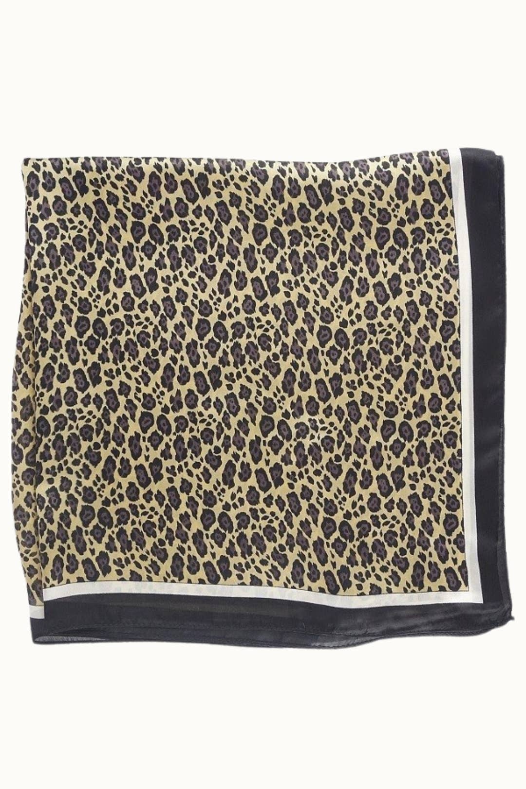 Leopard Satin Neckerchief Scarf - Desert Sunday