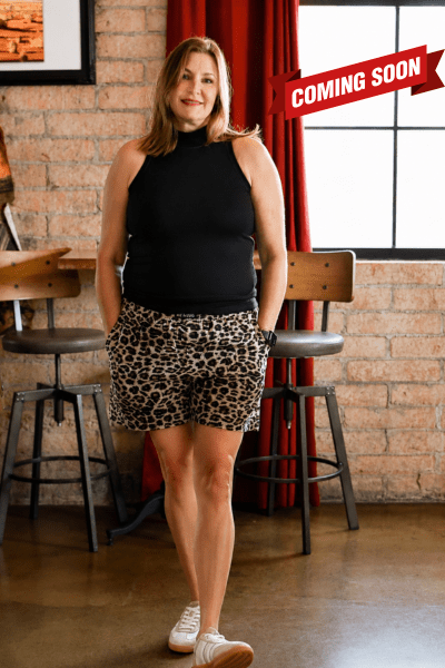 Leopard Shorts and Black Tank Combo - Desert Sunday