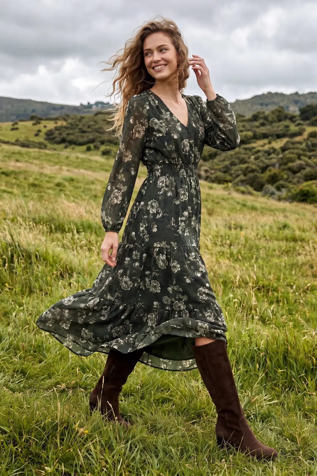 Meadow & Moss Floral Maxi Dress - Desert Sunday