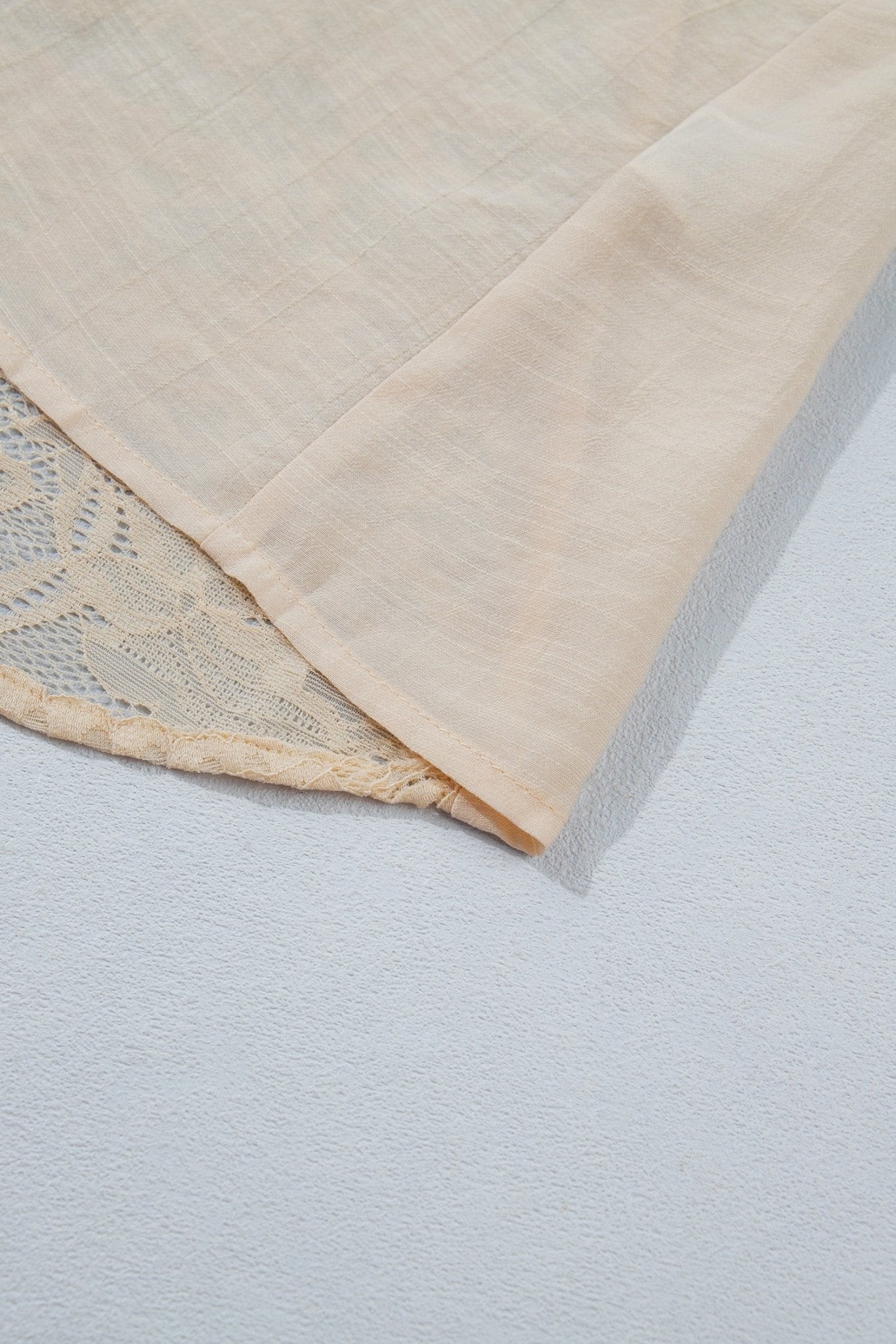 Oatmeal Lace Whisper Flowy Blouse - Desert Sunday