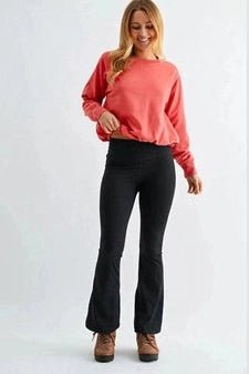 Sunset Drift Bubble Hem Pullover in Blush Red - Desert Sunday