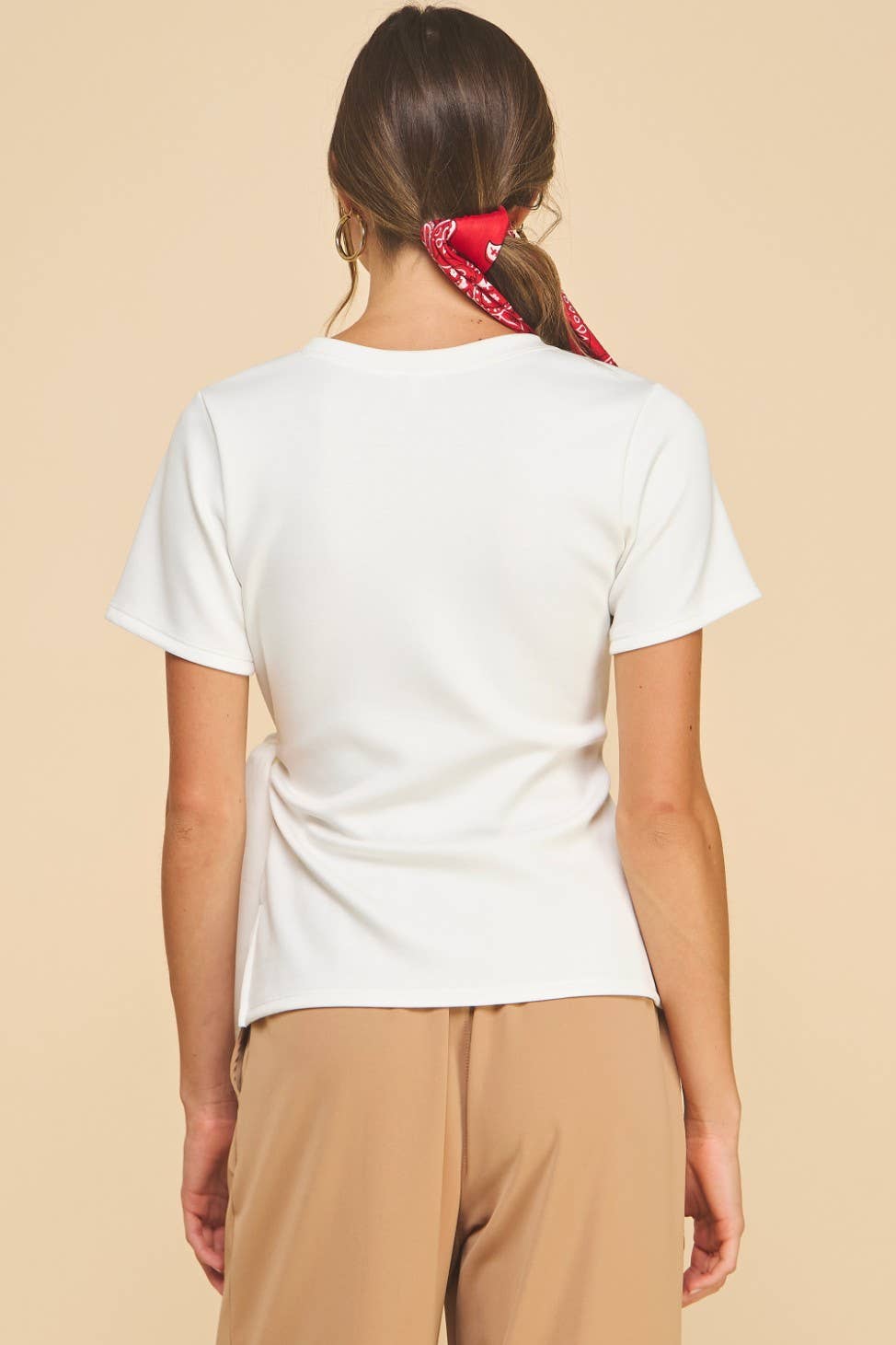 The Harper Side-Tie Top In White - Desert Sunday