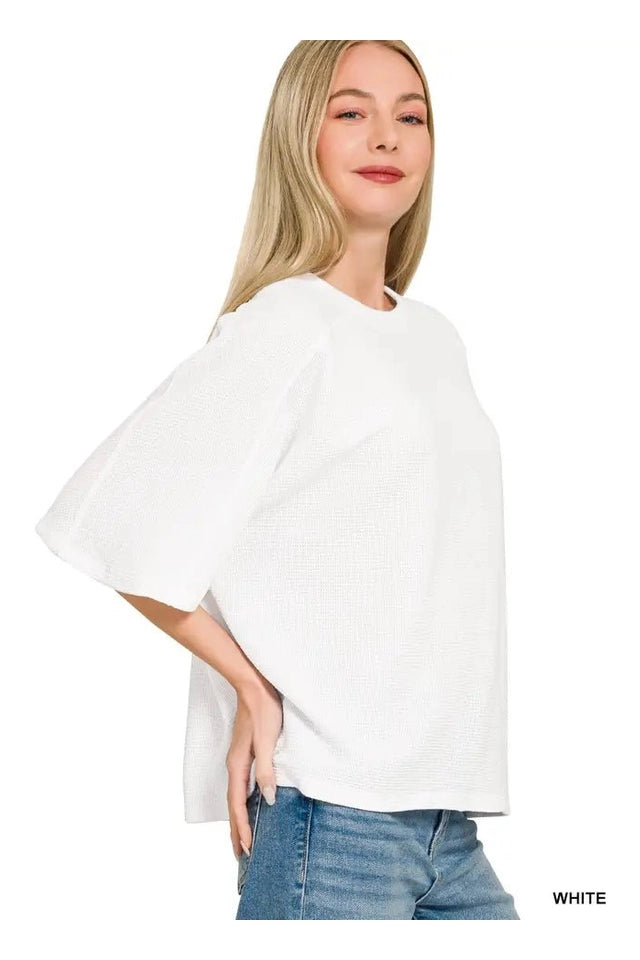 The Soft Structure Double Knit Top | Zenana In Cocoa - Desert Sunday
