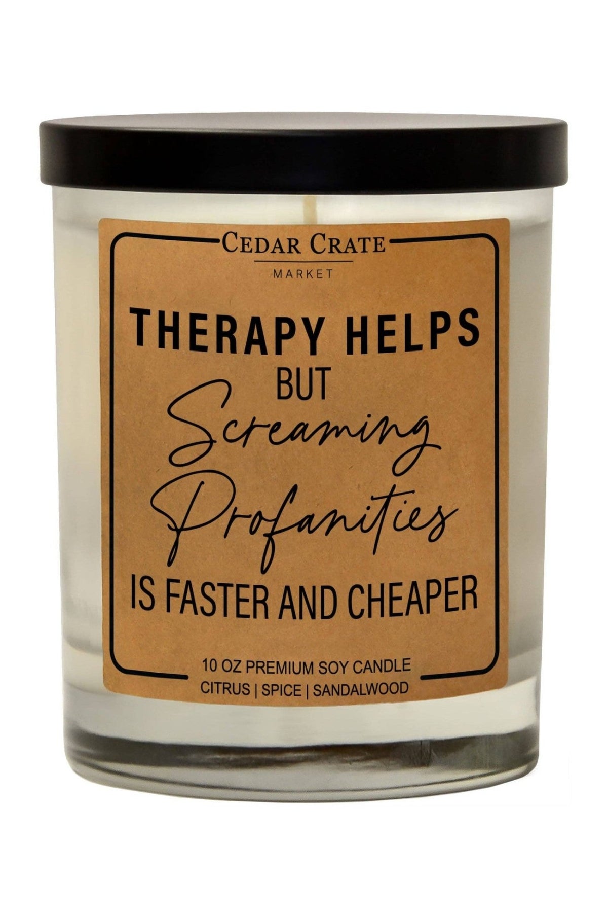 Therapy Helps but Screaming Profanities is Faster Soy Candle - Desert Sunday