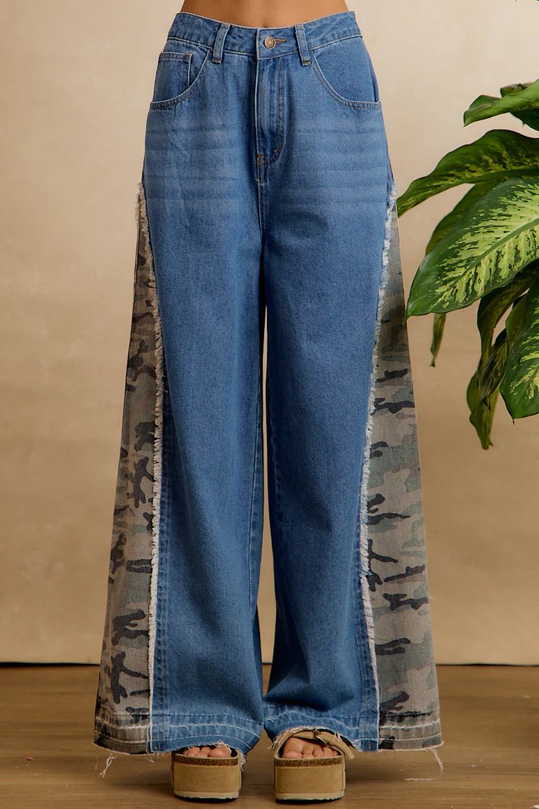 Trailblazer Camo Wide Leg Jeans - Desert Sunday