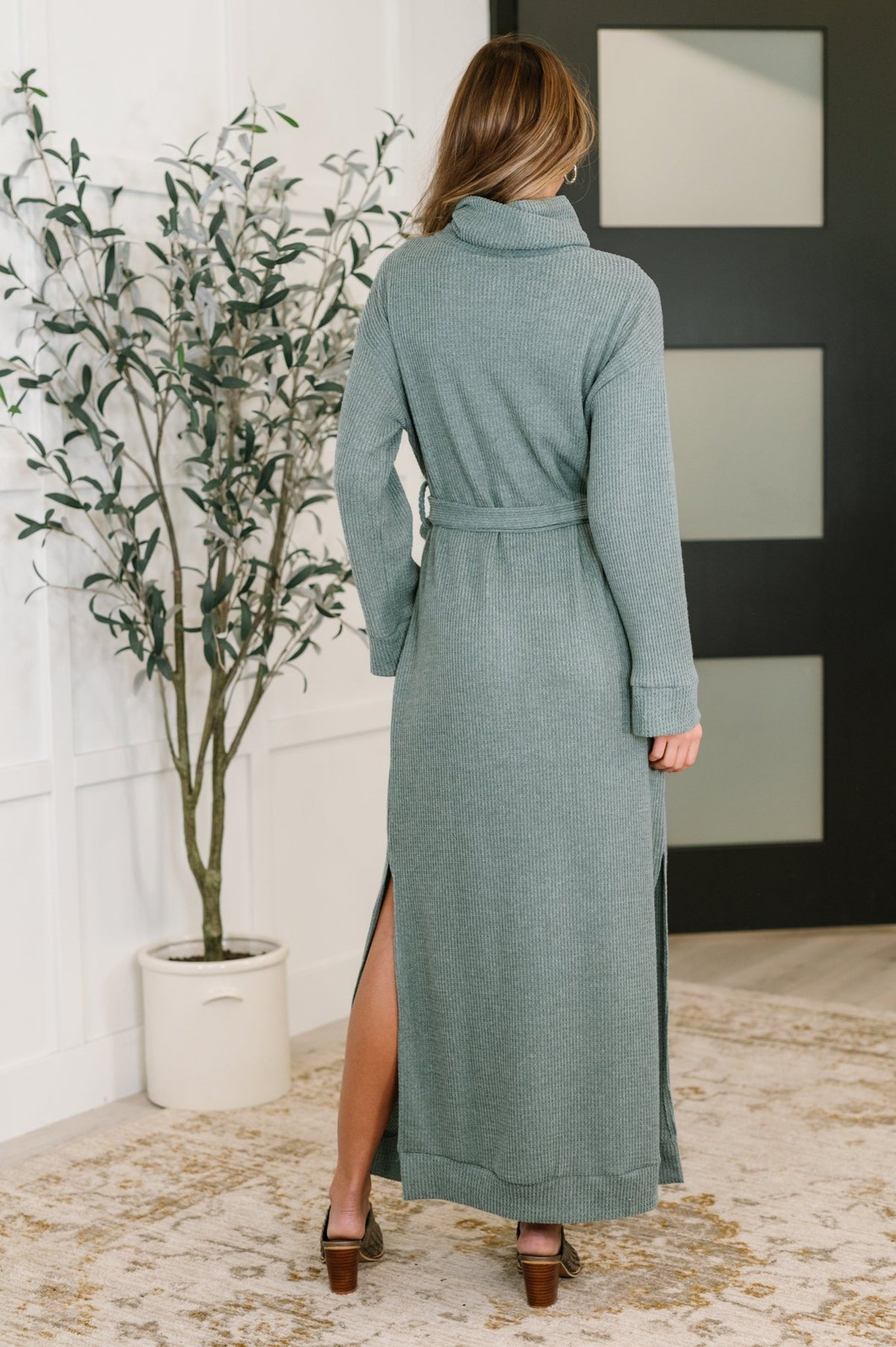 Travel Plush Knit Dress in Soft Teal - Desert Sunday