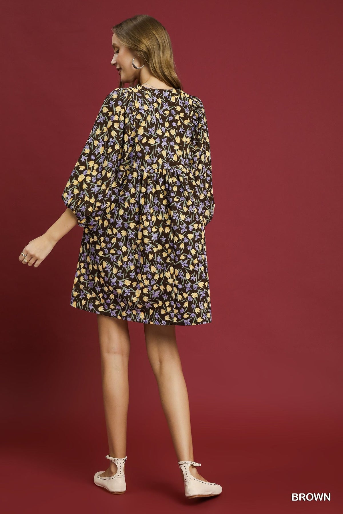 Twilight Bloom Corduroy Dress - Desert Sunday