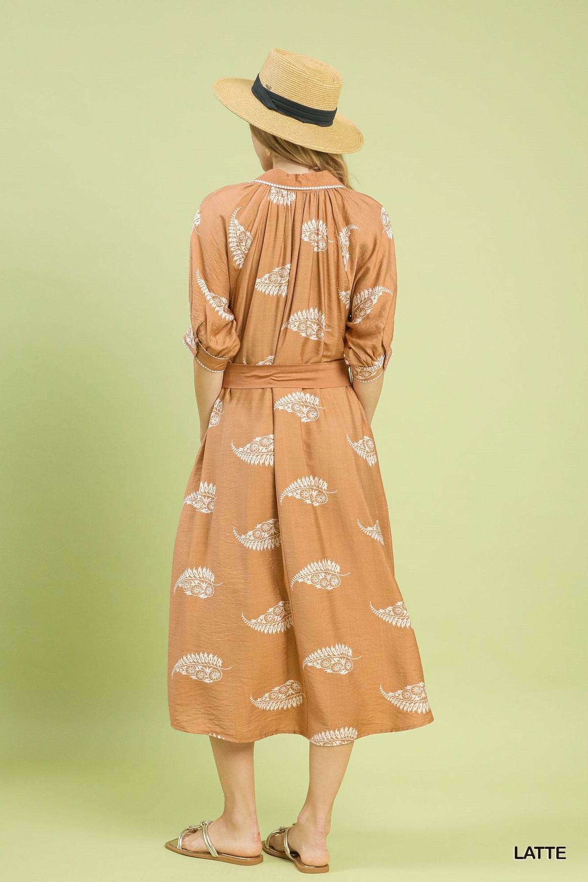 Umgee Sunset Paisley Tie-Waist Dress C5831 - Desert Sunday