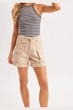 Wander Cotton Cargo Shorts in Sand - Desert Sunday