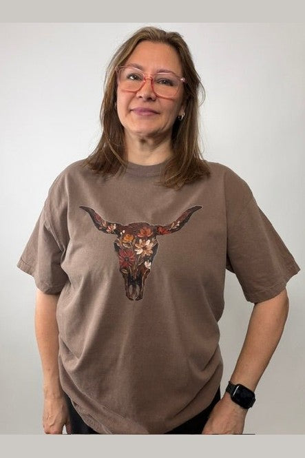 Wildflower Longhorn Graphic Tee - Desert Sunday