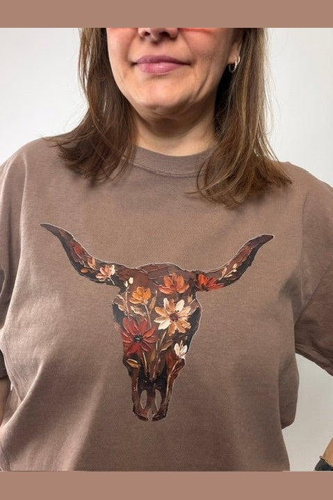 Wildflower Longhorn Graphic Tee - Desert Sunday