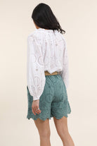 100% Cotton Eyelet Escape Cotton Shorts - Desert Sunday
