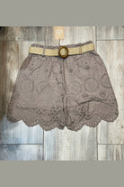 100% Cotton Eyelet Escape Cotton Shorts - Desert Sunday