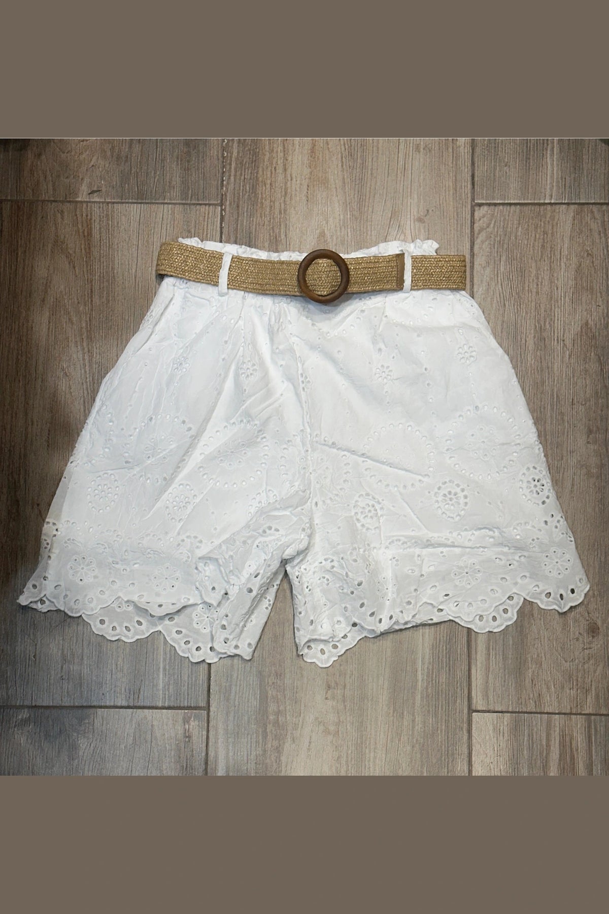 100% Cotton Eyelet Escape Cotton Shorts - Desert Sunday
